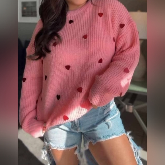 Pink Heart Sweater - Picture 2 of 4